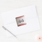 Baseball met  nummer vierkante sticker (Envelop)