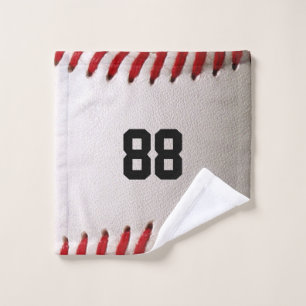 Baseball met nummer washandje