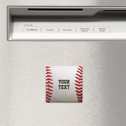 Baseball met persoonlijke naam magneet (Insitu (Vaatwasser))
