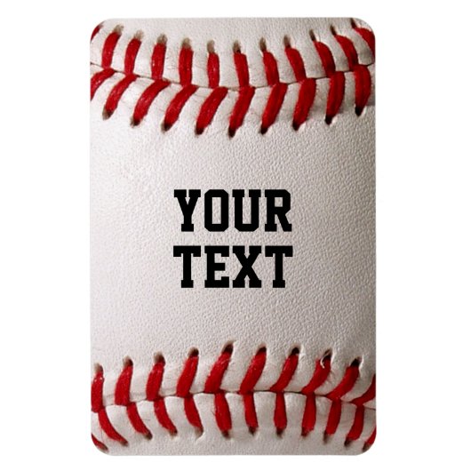 Baseball met persoonlijke naam magneet (Verticaal)