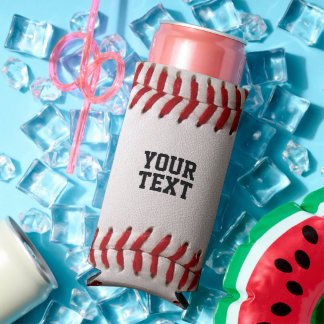 Baseball met persoonlijke naam seltzer blikjeskoeler