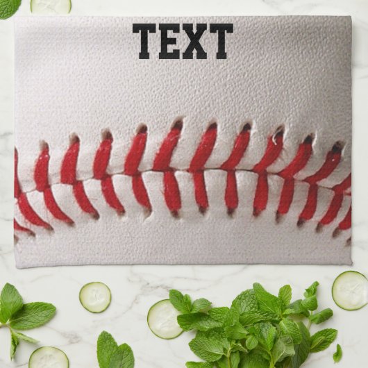 Baseball met persoonlijke naam theedoek (Gevouwen)