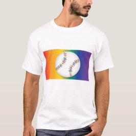 Baseball met regenboogpride LGBTQ T-shirt