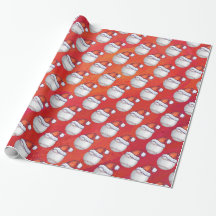 Baseball met Santa Hat op rood