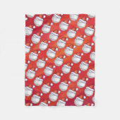 Baseball met Santa Hat op rood Fleece Deken (Voorkant)