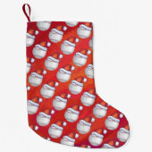 Baseball met Santa Hat op rood Kleine Kerstsok (Voorkant)