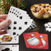 Baseball met Santa Hat op rood Pokerkaarten (Insitu)