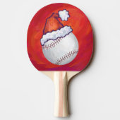 Baseball met Santa Hat op rood Tafeltennisbatje (Achterkant)