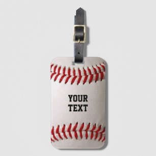 Baseball met tekst bagagelabel