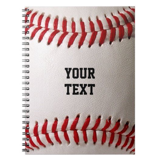 Baseball met  tekst notitieboek (Voorkant)
