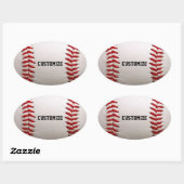Baseball met tekst ovale sticker (Vel)