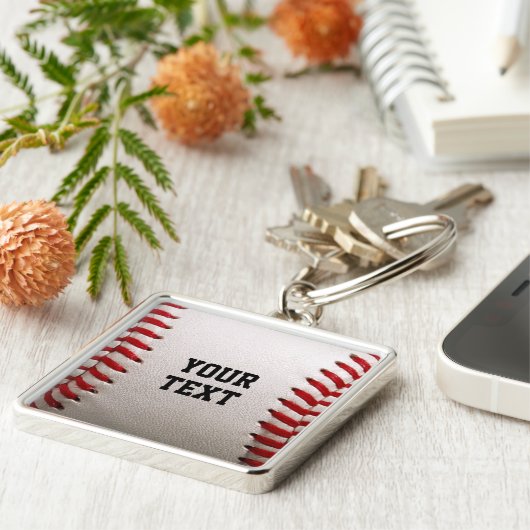 Baseball met  tekst sleutelhanger (Zijkant)