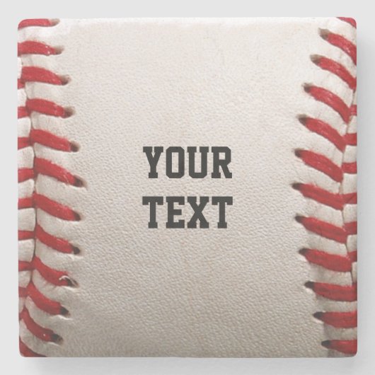 Baseball met tekst stenen onderzetter (Voorkant)