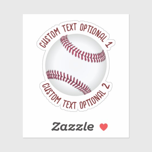 Baseball met tekst sticker (Vel)