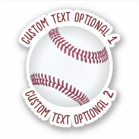 Baseball met tekst sticker (Voorkant)