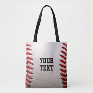 Baseball met  tekst tote bag