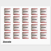 Baseball met tekst vierkante sticker (Vel)