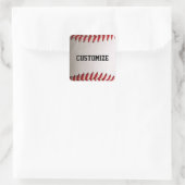Baseball met tekst vierkante sticker (Tas)