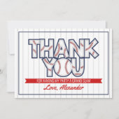 Baseball met verjaardagsvermelding bedankt je kaar (Voorkant)