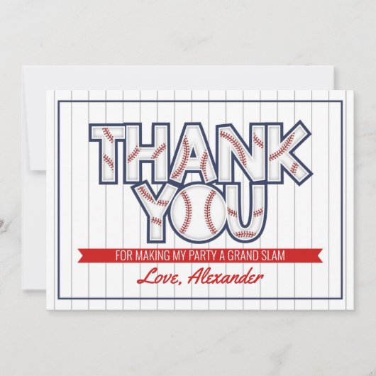 Baseball met verjaardagsvermelding bedankt je kaar (Voorkant)