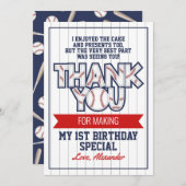 Baseball met verjaardagsvermelding bedankt je kaar (Voorkant / Achterkant)