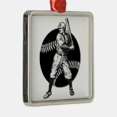 Baseball: Metalen Ornament (Rechts)