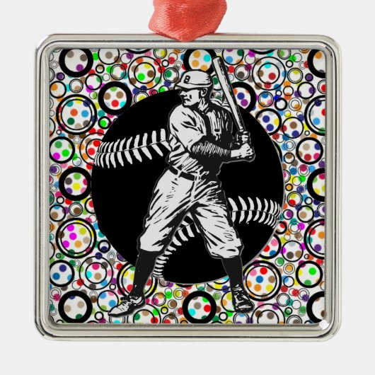 Baseball: metalen sieremens ornament (Voorkant)