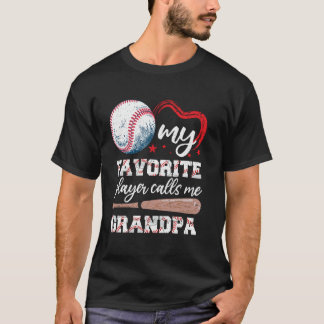 Baseball Mijn favoriete speler noemt me Papa opa T-shirt