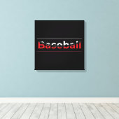 Baseball - Minimale kunststraal Canvas Afdruk (Insitu (Houten vloer))
