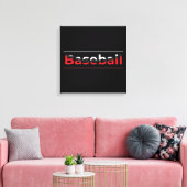 Baseball - Minimale kunststraal Canvas Afdruk (Insitu (Woonkamer))