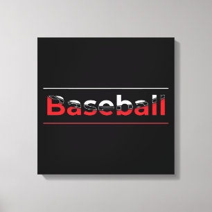 Baseball - Minimale kunststraal Canvas Afdruk