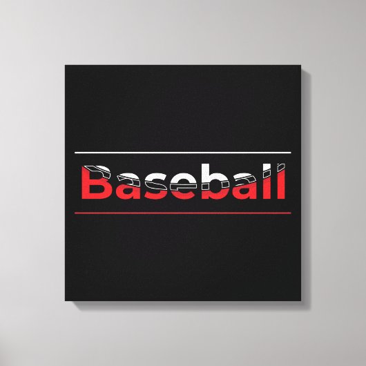 Baseball - Minimale kunststraal Canvas Afdruk (Voorkant)