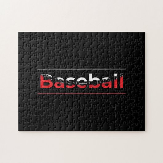 Baseball - Minimale kunststraal Legpuzzel (Horizontaal)