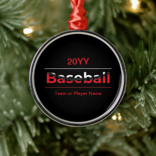 Baseball - Minimale kunststraal Metalen Ornament