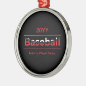 Baseball - Minimale kunststraal Metalen Ornament (Links)