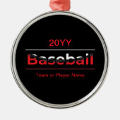 Baseball - Minimale kunststraal Metalen Ornament (Voorkant)