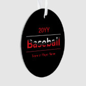 Baseball - Minimale kunststraal Ornament (voorkant)