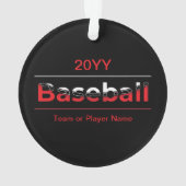 Baseball - Minimale kunststraal Ornament (achterkant)