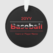 Baseball - Minimale kunststraal Ornament (voorkant)