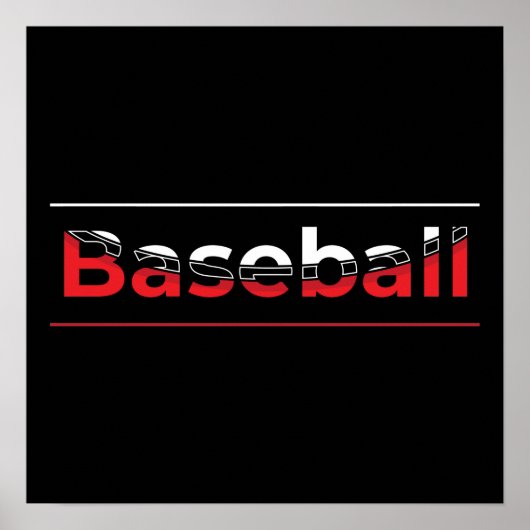 Baseball - Minimale kunststraal Poster (Voorkant)