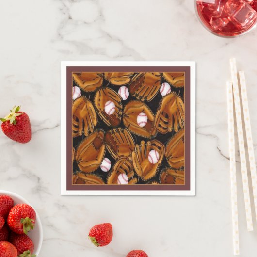 Baseball Mits Pattern Napkins Servet (Insitu)