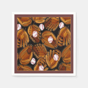 Baseball Mits Pattern Napkins Servet