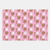 Baseball Mitt Bat Pattern Wrapping Paper Sheets  (Voorkant 3)