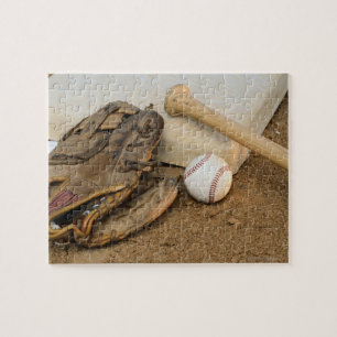 Baseball, Mitt en Bat op Basis Legpuzzel