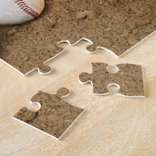 Baseball, Mitt en Bat op Basis Legpuzzel (Zijkant)