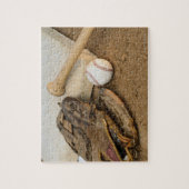 Baseball, Mitt en Bat op Basis Legpuzzel (Verticaal)