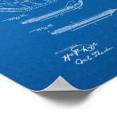 Baseball Mitt Patent - Blauwdruk Poster (Hoek)