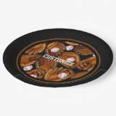 Baseball Mitts Pattern Papieren Bordje (Gekanteld)