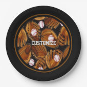 Baseball Mitts Pattern Papieren Bordje (Voorkant)