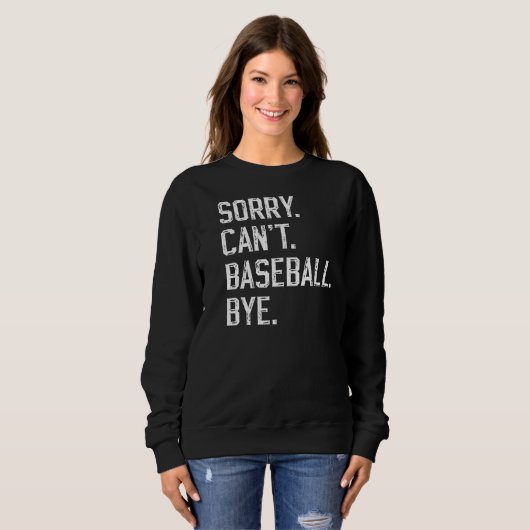 Baseball | Moderne Moeder Kinder Moederdag Zwart Trui (Voorkant volledig)